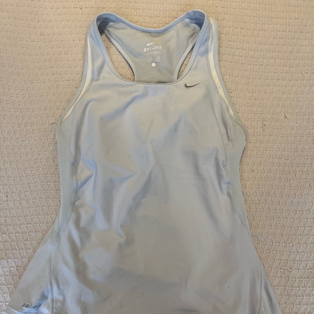 Nike Women's Light Blue Dri-FIT Tank Top